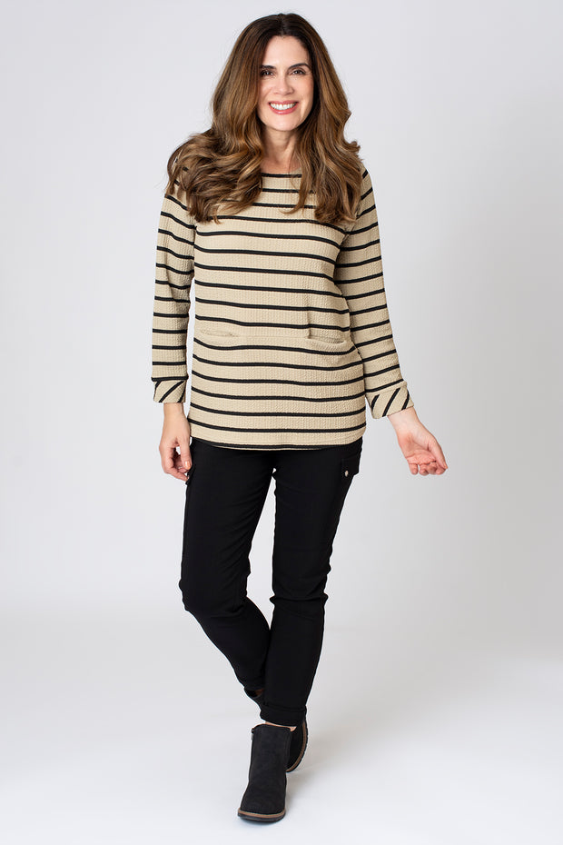 Textured Stripe Pocket Tunic