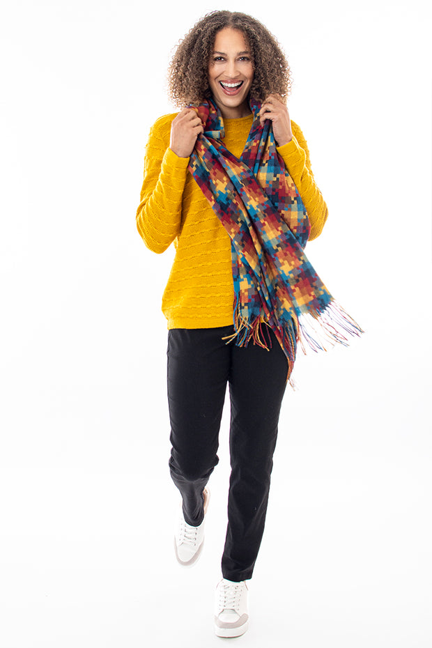 Textured knit stripe jumper
