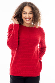 Textured knit stripe jumper