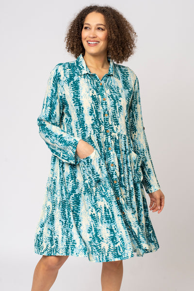 Tie Dye Snake Pocket Longline Shirt