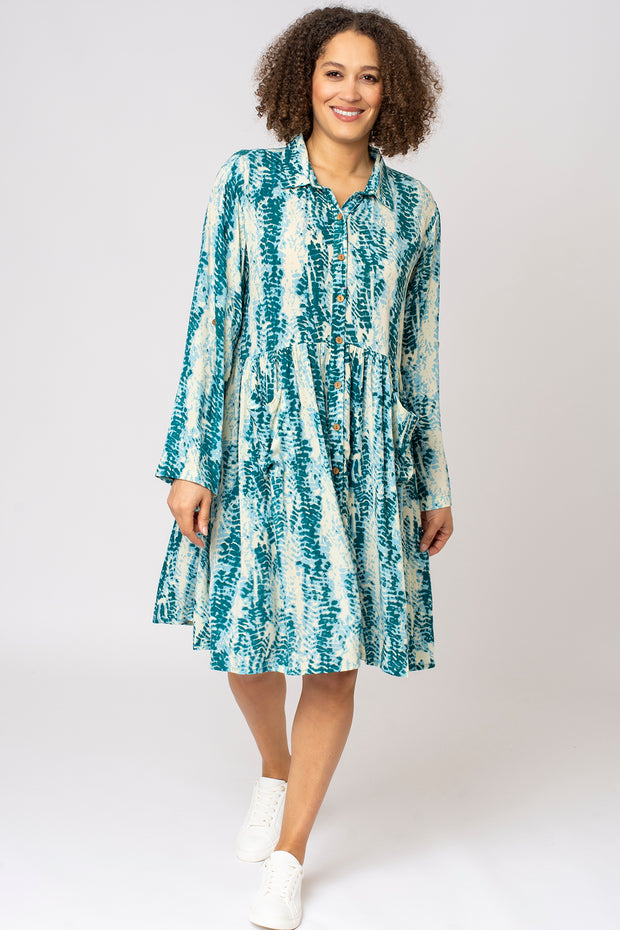 Tie Dye Snake Pocket Longline Shirt