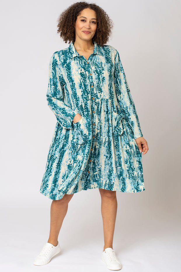 Tie Dye Snake Pocket Longline Shirt