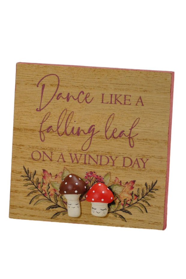 Toadstool Windy Day Easel Plaque