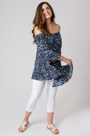 Trailing Eucalyptus Frill Sleeve Crinkle Top