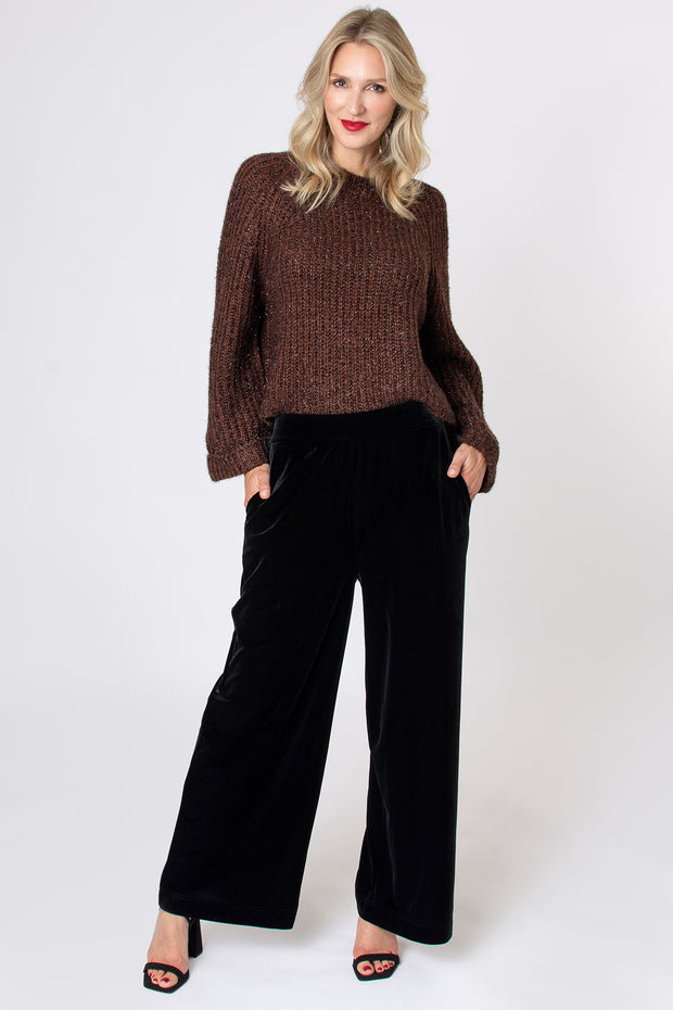 Velvet Wide Leg Trouser