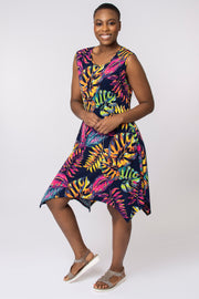 Vibrant Tropical Print Dress