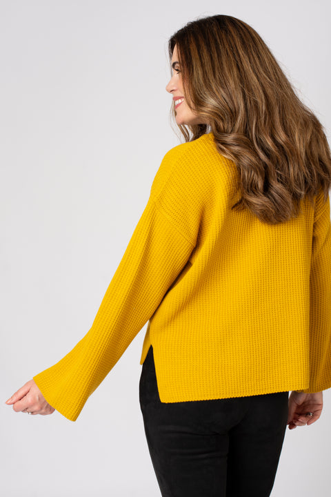 Waffle Knit Side Split Jumper