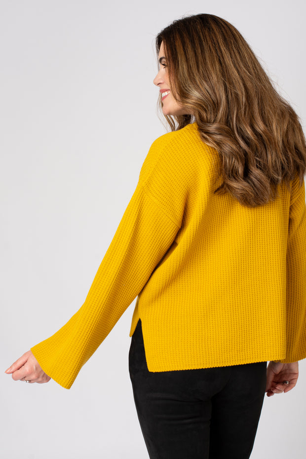 Waffle Knit Side Split Jumper