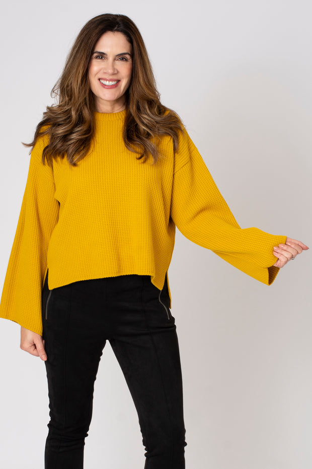 Waffle Knit Side Split Jumper