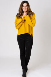 Waffle Knit Side Split Jumper