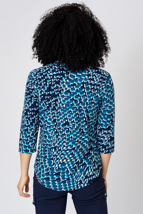 Wavy Blocks Pocket Shirt