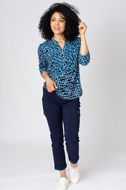 Wavy Blocks Pocket Shirt