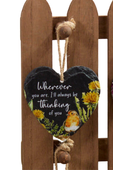 Wherever You Are Robin Slate Heart Hanger