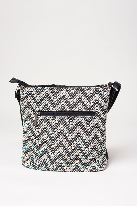 Woven Chevron Across Body Bag