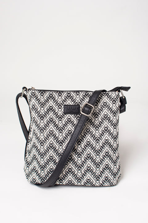 Woven Chevron Across Body Bag