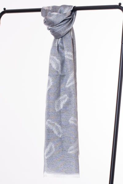 Woven lurex feather scarf