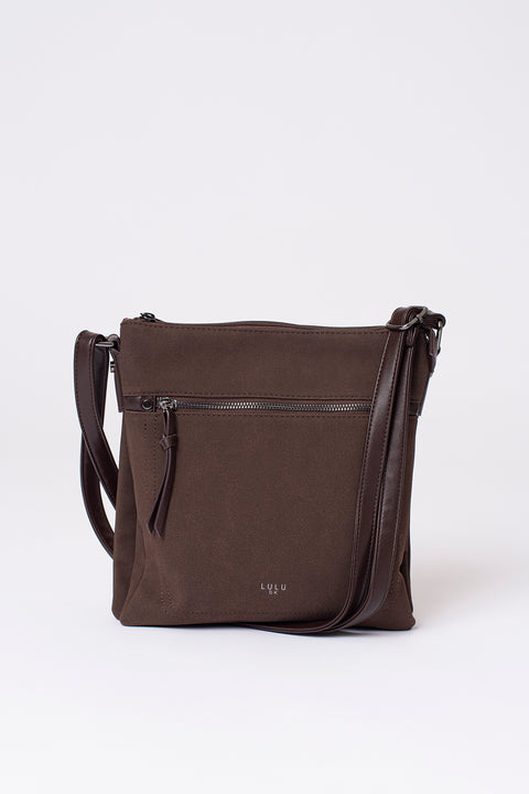Zip Front Messenger Across Body Bag