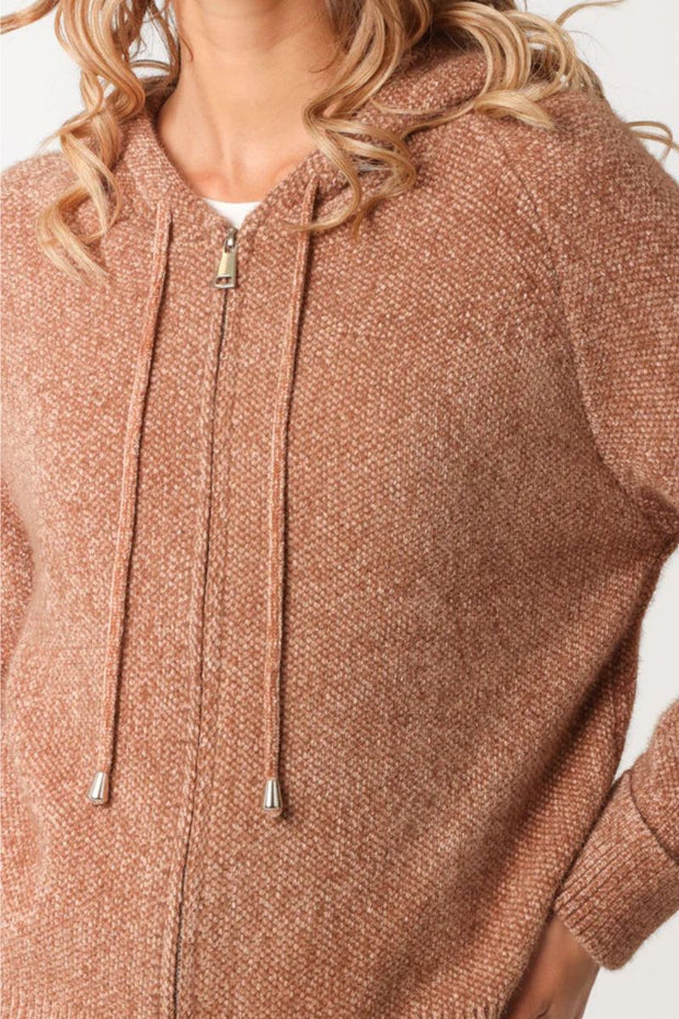 Zip Through Knitted Hoodie