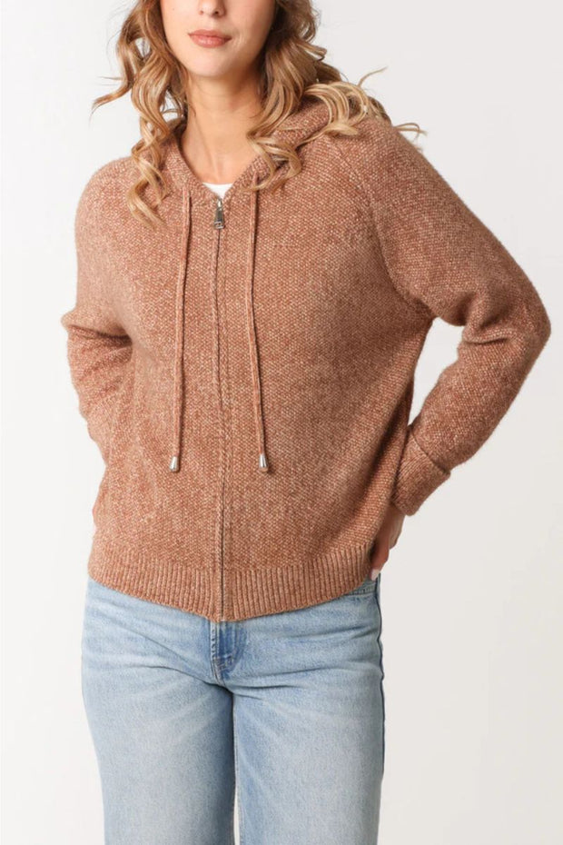 Zip Through Knitted Hoodie
