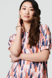 Blurred Block Short Sleeve Top