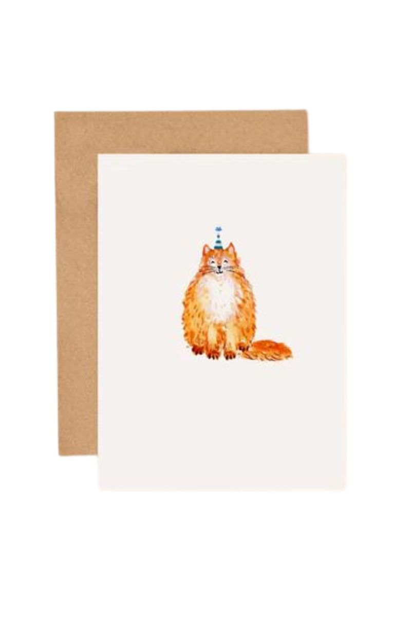 Cat & Party Hat Mini Card The Stock Shop