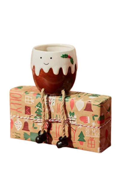 Christmas Pudding Dangly Leg Planter