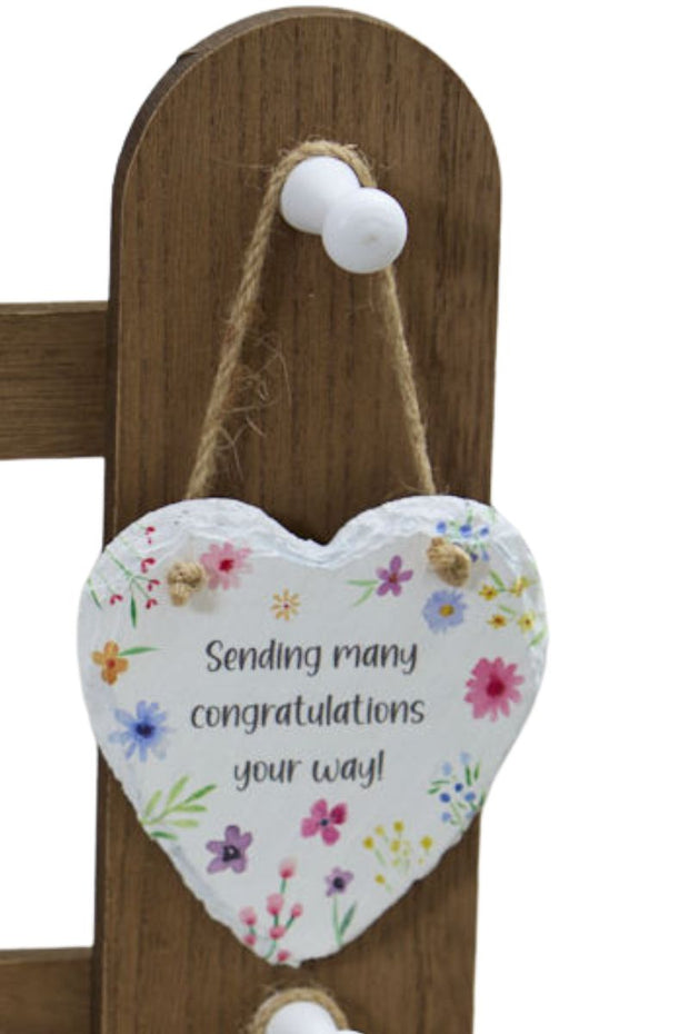 Congratulations Slate Heart Hanger