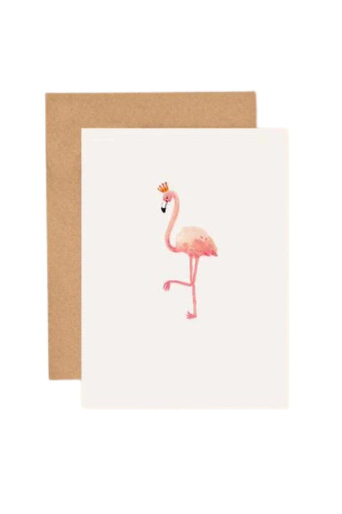 Flamingo With Crown Mini Card