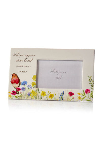 Floral Robins Appear Frame