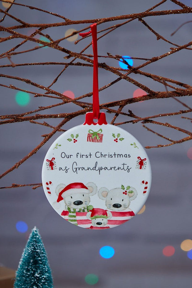 Grandparent First Christmas Ceramic Cuties Hanger