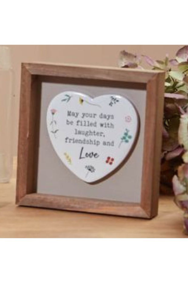 Love Ceramic Heart Easel Plaque