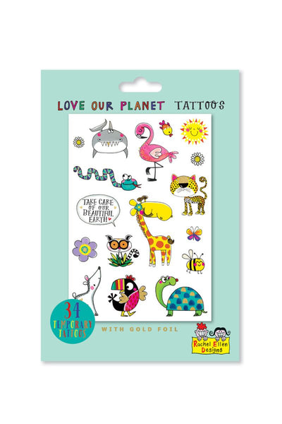 Love Our Planet Temporary Tattoos