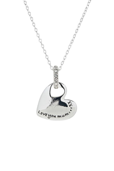 Love You Mum Heart Necklace