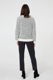 Mono Stripe Fluffy Jumper
