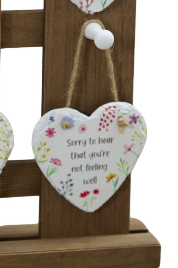 Not Feeling Well Slate Heart Hanger