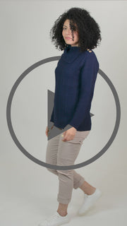 Mini Cable Split Roll Neck Jumper