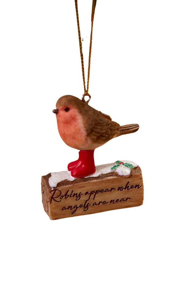 Robins Appear Resin Log Hanger