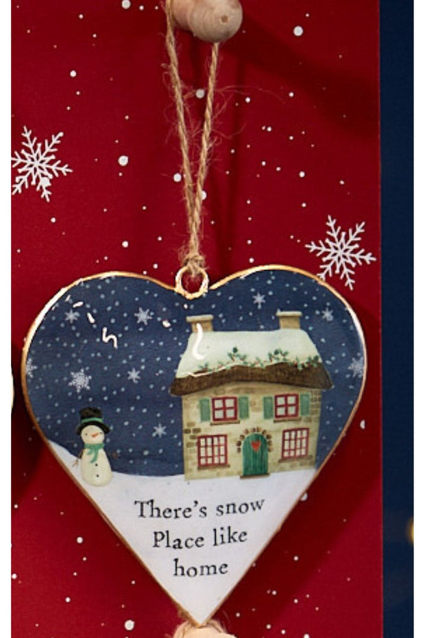 Snow Place Like Home Metal Heart Hanger