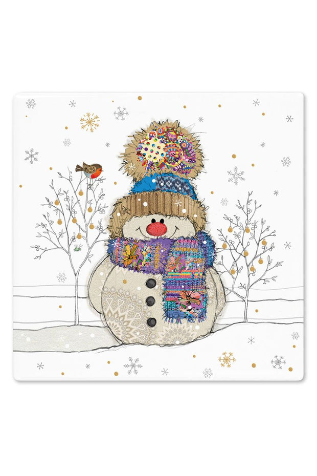 Snowman Bug Art Coaster