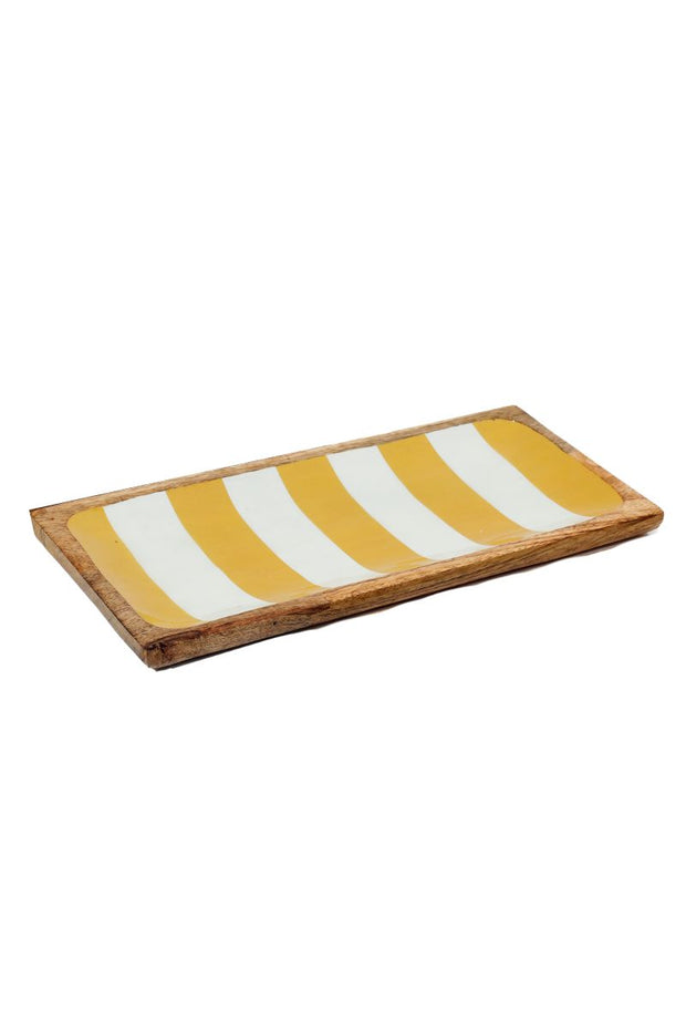 Squared Cabana Stripe Enamel Tray