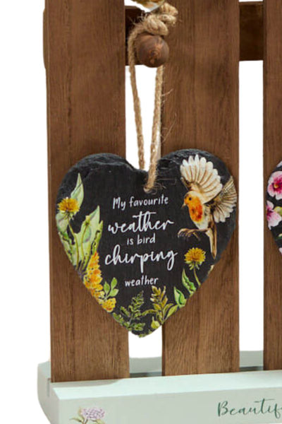 Weather Robin Slate Heart Hanger