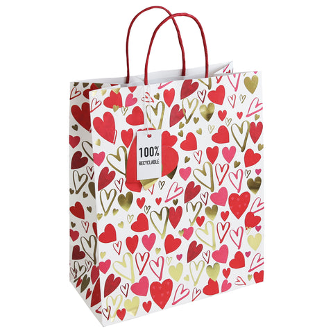 Large scattered hearts gift bag