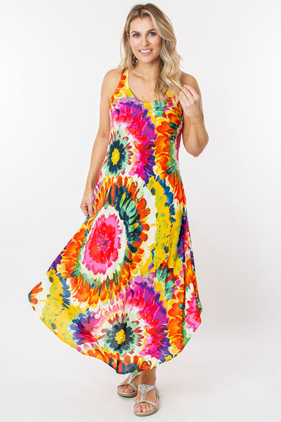 Bright tie dye dress