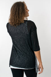 Double Layer Animal Print Front Top