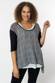 Double Layer Animal Print Front Top