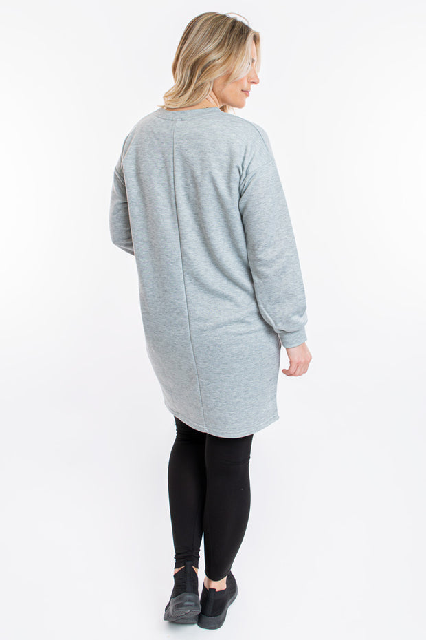 Heart long line sweatshirt