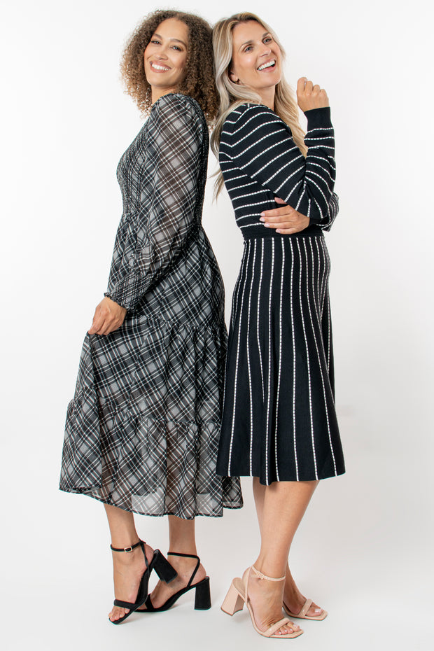 Knitted stripe dress