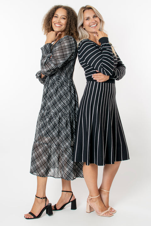 Knitted stripe dress