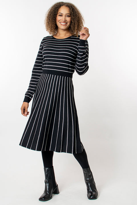 Knitted stripe dress