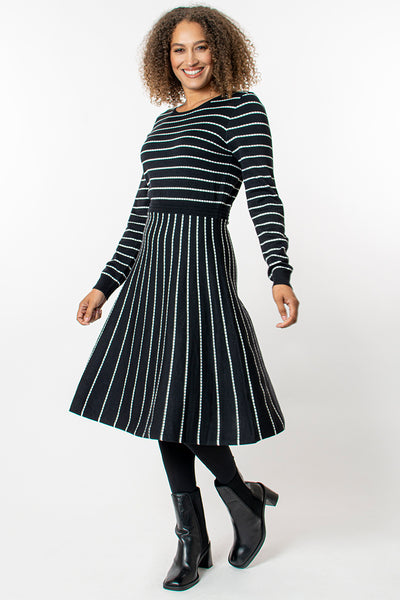 Knitted stripe dress